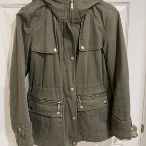 MICHAEL KORS OLIVE GREEN UTILITY JACKET